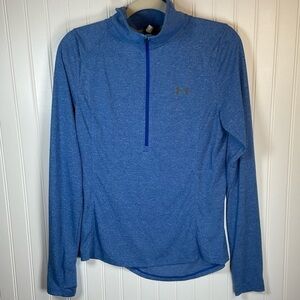 Blue Under Armour Heatgear workout quarter zip pullover